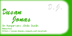 dusan jonas business card