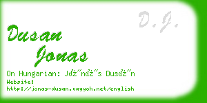 dusan jonas business card